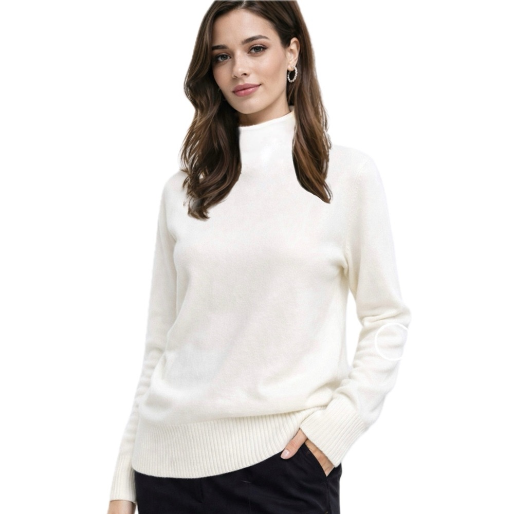 French Connection Sweater Babysoft Roll Neck Jumper Winter White Ivory XL - Picture 3 of 15